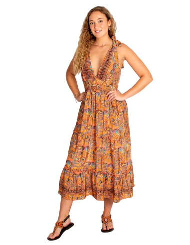 Hippie Boho Seidenkleid – Authentisch und frisch