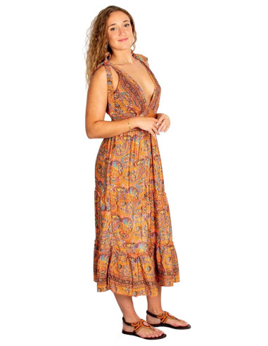 Vestido de seda estilo boho hippie – Autêntico...