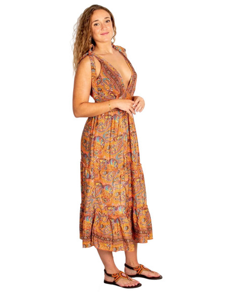Vestido de seda estilo boho hippie – Autêntico e fresco