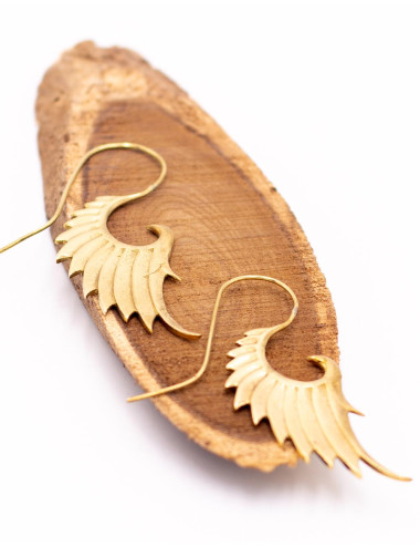 pendientes-dorados-artesanales-alas-india-kimago 2