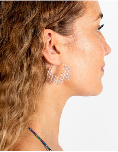 Orecchini in argento fatti a mano in stile nido d'ape