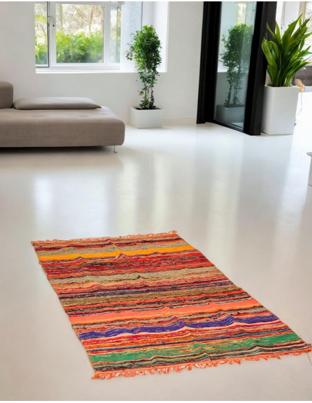 Handgefertigter Jarapa-Ethno-Teppich aus Indien – Groß 1 x 2 m