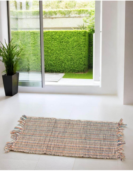 Handmade ethnic boho rug from India – Handwoven (50x80 cm)