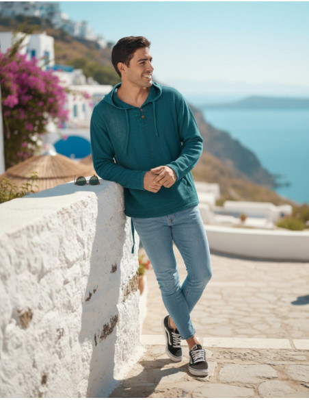Sweat-shirt fin fait main – Mode ethnique indienne en coton