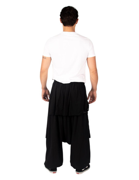 Pantalon afghan noir et jupe grise – Mode bohème artisanale indienne
