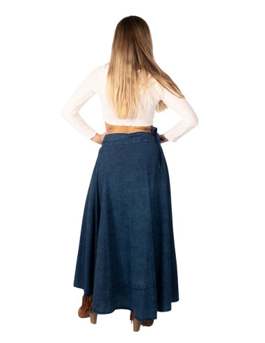 Jupe portefeuille en coton bleu – Mode ethnique...