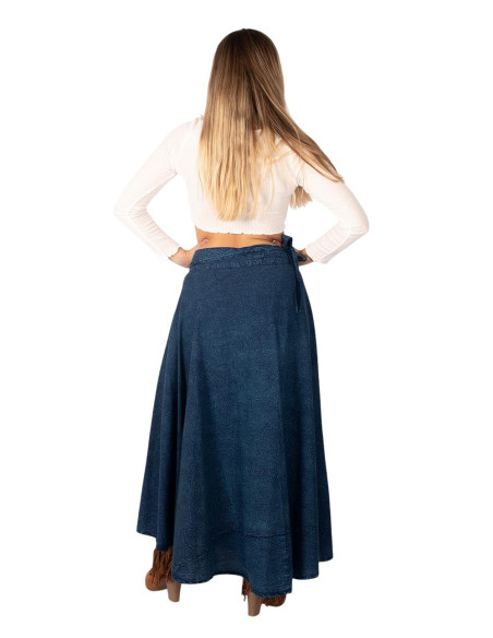 Blue cotton wrap skirt – Handmade Indian ethnic fashion