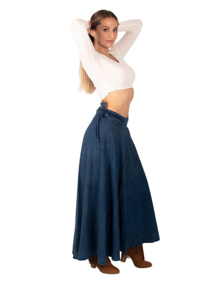 Blue cotton wrap skirt – Handmade Indian ethnic fashion