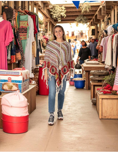 poncho-boho-tejido-flecos-kimago