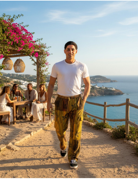 Handgefertigte Patchwork-Hippiehose – Handgefertigt in Indien