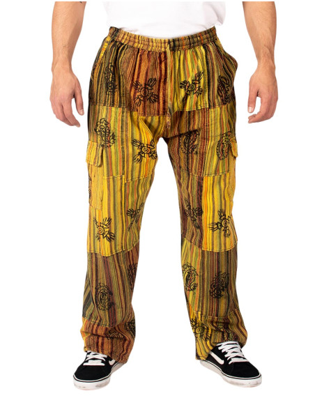 Handgefertigte Patchwork-Hippiehose – Handgefertigt in Indien