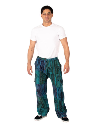 Pantaloni hippie patchwork verdi o azzurri –...