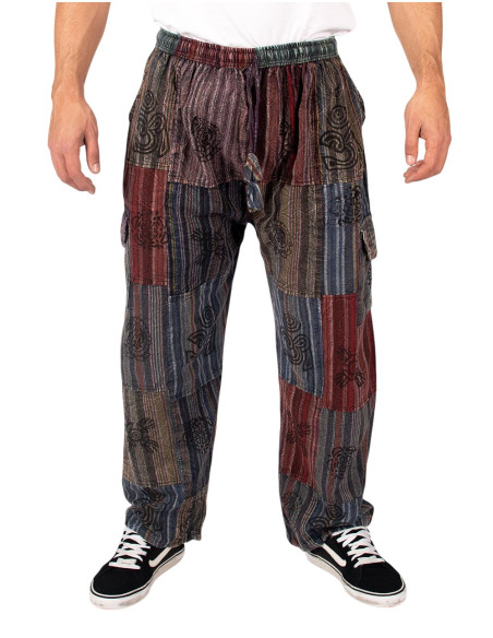 Pantaloni hippie patchwork scuri – Fatti a mano in India
