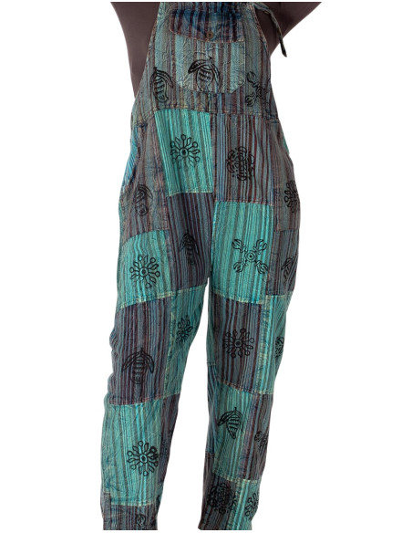 Salopette unisex patchwork realizzata a mano in cotone – Vari colori