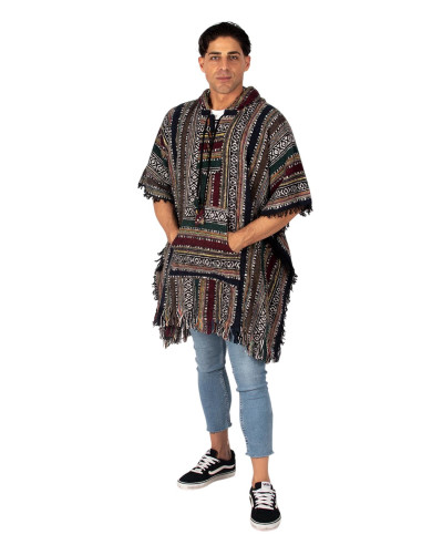 Handgefertigter, quadratischer Unisex-Poncho...