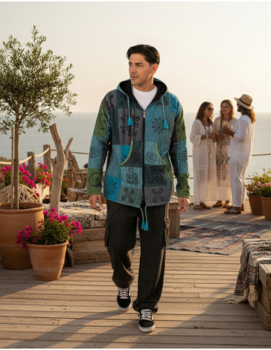 HSU0011 - Giacca patchwork unisex Kimago con...