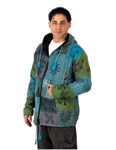 HSU0011 - Veste Kimago unisexe patchwork avec...