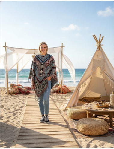 Poncho unisex estilo boho...