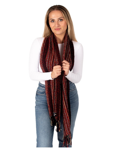 Handmade cotton scarf, hand-knitted in India