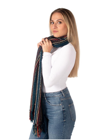 Handgefertigter Baumwollschal, handgestrickt in...