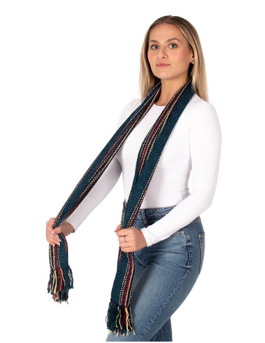 Handmade cotton scarf, hand-knitted in India