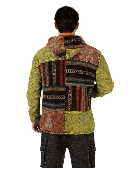 Handmade patchwork jacket with fleece lining – Made in India