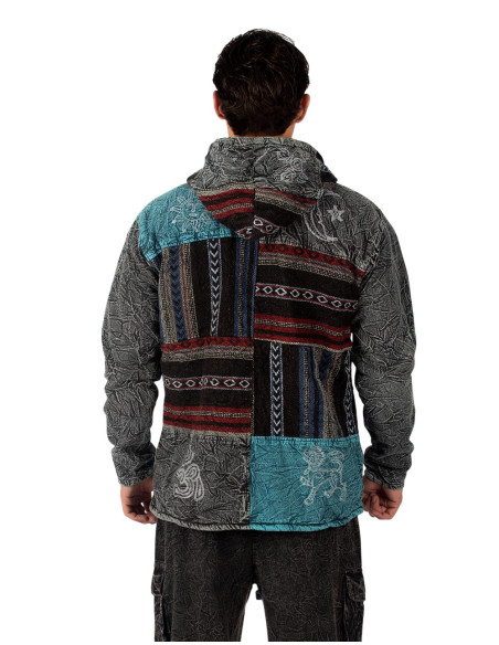 Veste patchwork faite main avec doublure polaire – Fabriquée en Inde