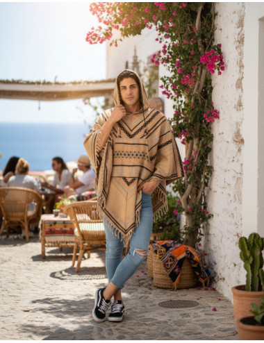 Poncho unisex in cotone e...