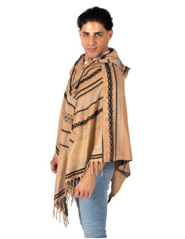 Unisex cotton wool poncho with hood – Kimago