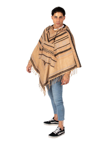 Unisex cotton wool poncho with hood – Kimago