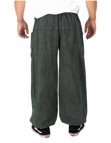 Unisex purple cotton harem pants with a...