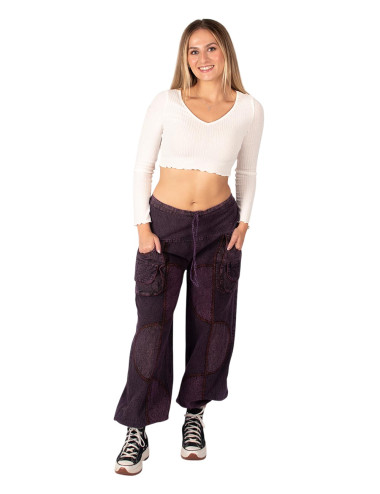 Unisex purple cotton harem... 2