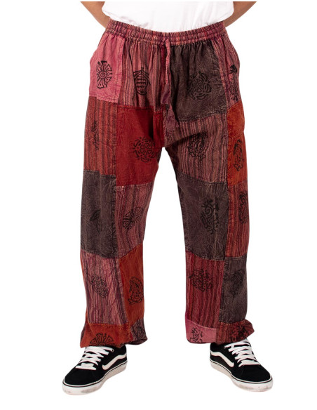 Unisex-Haremshosen aus Patchwork in verschiedenen Baumwollfarben