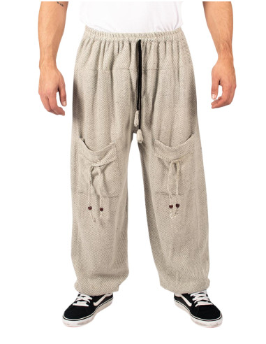 Warm unisex harem pants in ethnic style