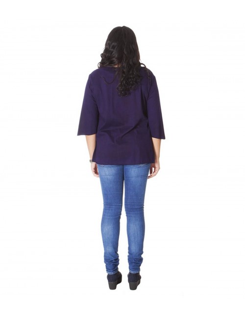 t-shirt-femme-grandes tailles-bleu