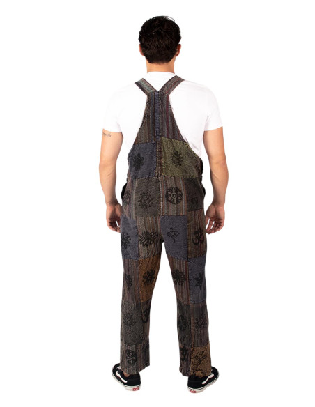 Tuta unisex in cotone patchwork fatta a mano