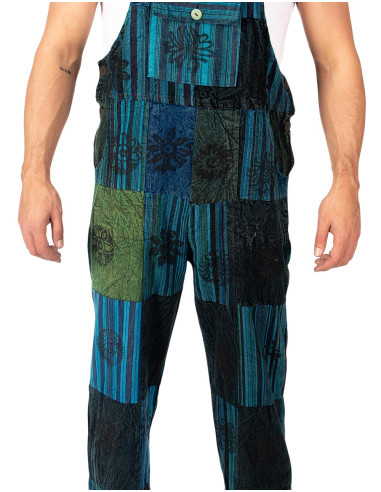 Unisex-Patchwork-Overall aus Baumwolle – Lila...