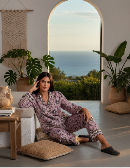 Kimago silk pajamas inspired by Indian tradition