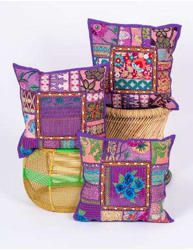 Purple cushion cover – Indian handcrafted...