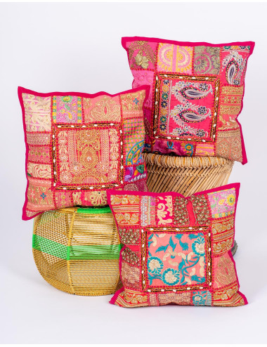 funda-cojin-rosa-artesanal-india