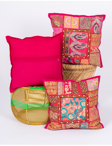 funda-cojin-rosa-artesanal-india 2