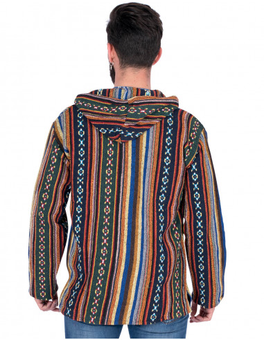 Sweat-shirt bohème unisexe en coton fait main –...
