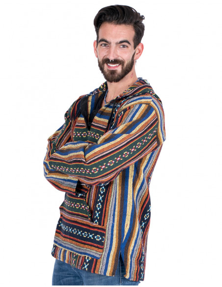 Moletom unissex boho feito à mão em algodão – moda étnica indiana