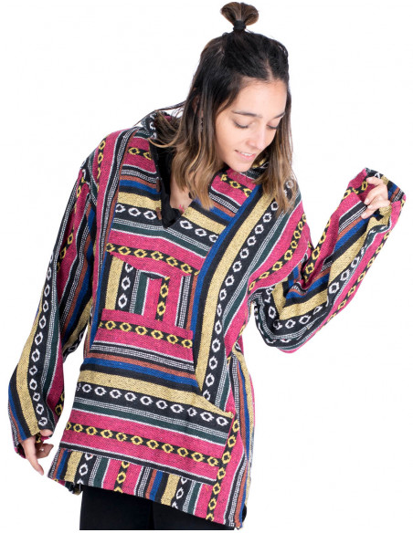 Felpa boho unisex realizzata in cotone fatto a mano – ispirazione indiana