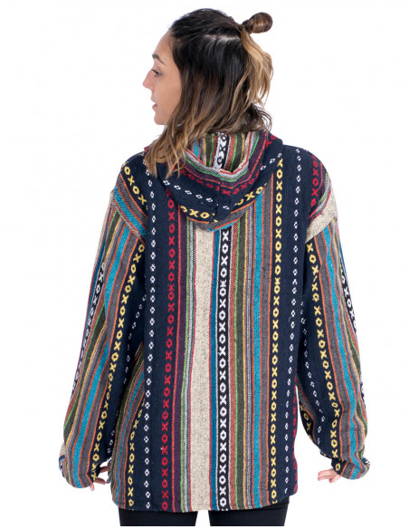 Sweat-shirt bohème unisexe en coton fait main – inspiration indienne