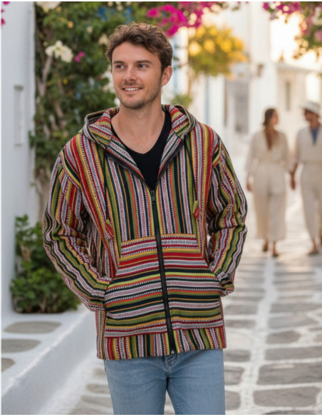 Giacca hippie unisex realizzata in cotone fatto a mano – Autentico stile boho