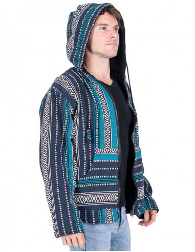 Jaqueta hippie unissex com forro de lã polar –...