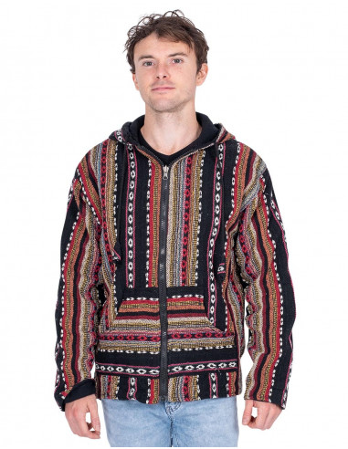 Unisex-Hippiejacke mit Fleecefutter –...