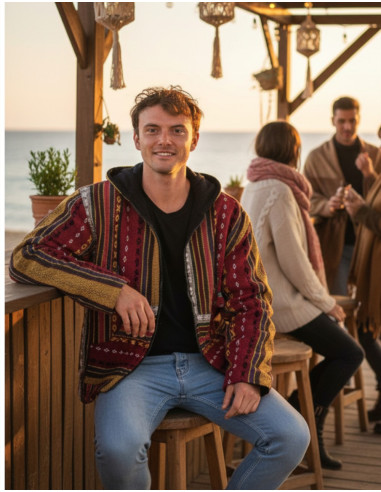Veste hippie unisexe doublée en polaire –...