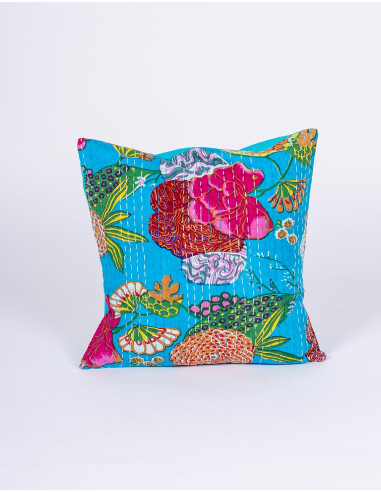 Copricuscino Kimago azzurro floreale 40x40 cm...